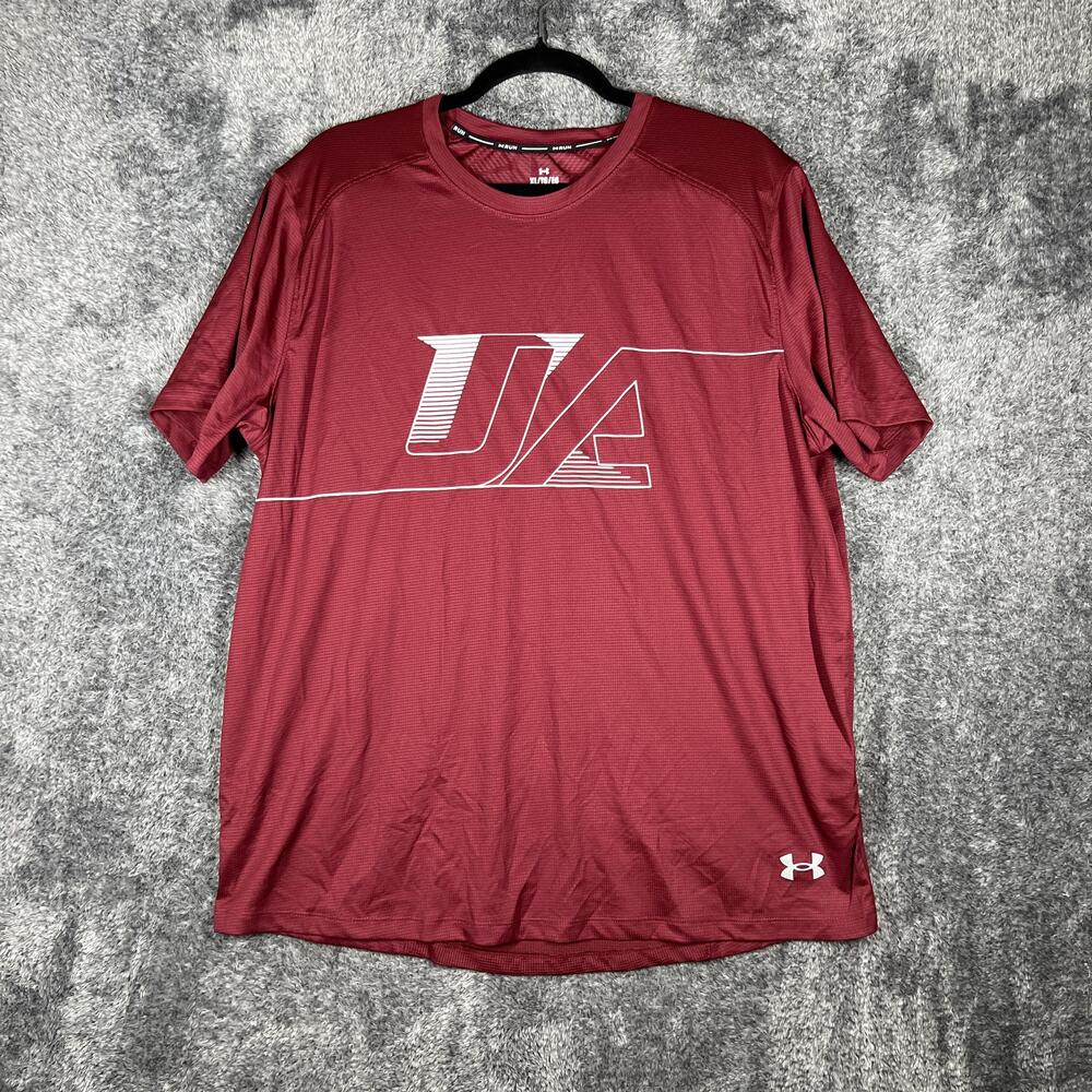 Under Armour Shirt Mens XL Red UA Coolswitch Run Graphic Short Sleeve Athletic